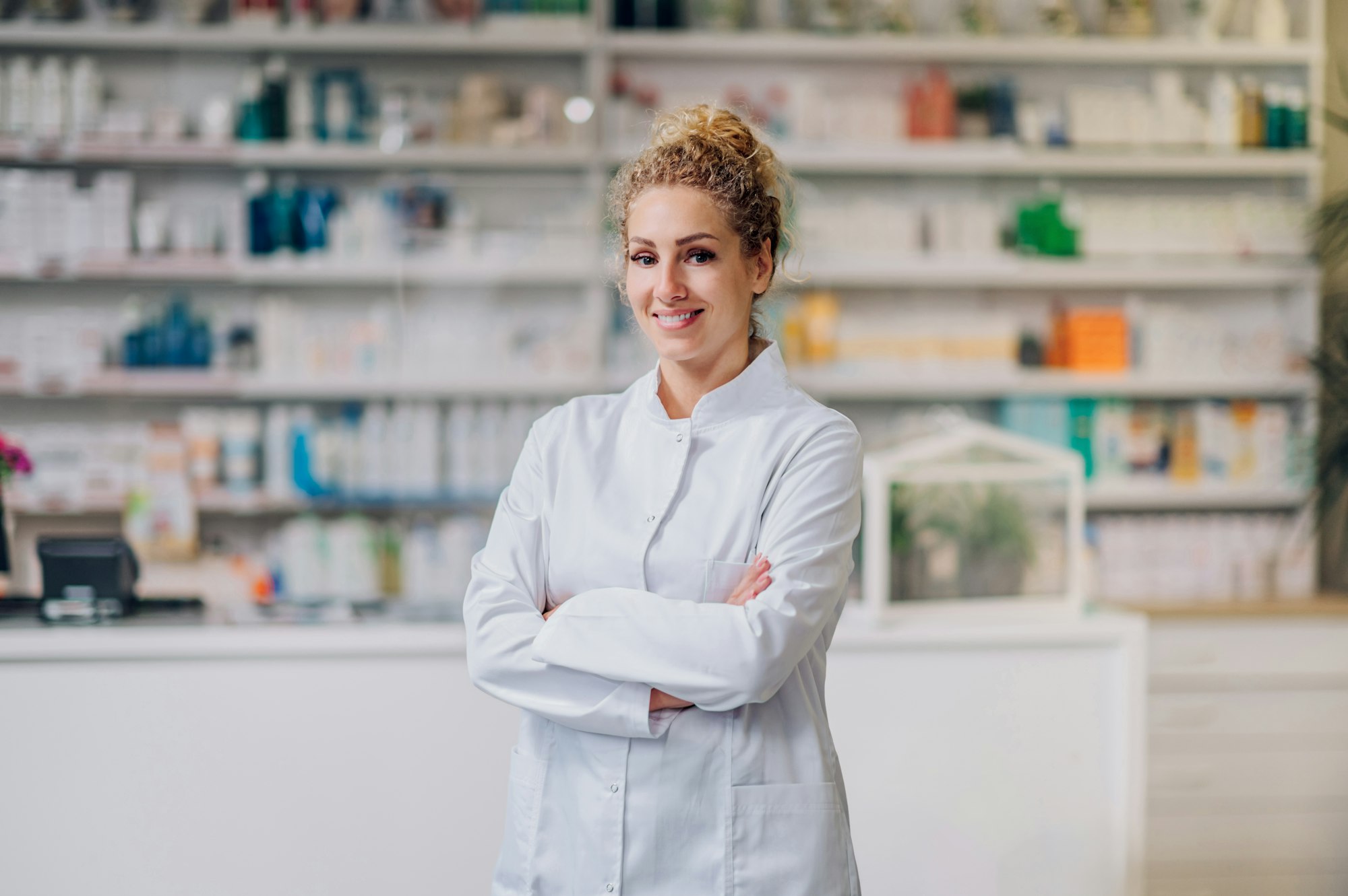 Portrait of a young healthcare worker posing in an apothecary.